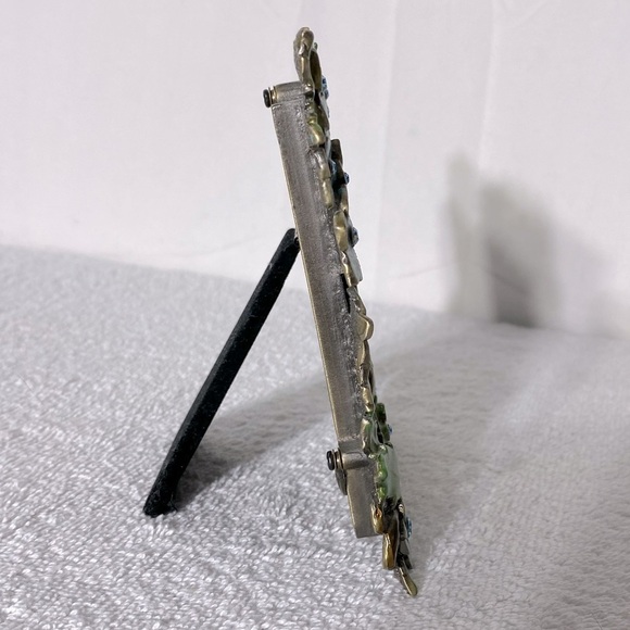 Vintage Two's Company Blue Green Floral Garland Metal Picture Frame - Picture 7 of 12